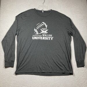 Walsh University Cavaliers T Shirt‎ Adult 3X Dark Gray Long Sleeve Pullover